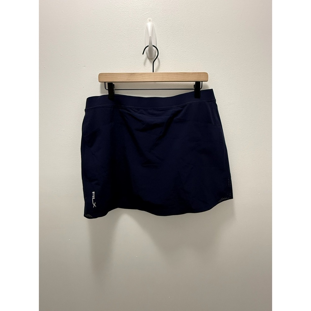 RLX Ralph Lauren Golf Core Navy Blue Skort Perforated Hem XL